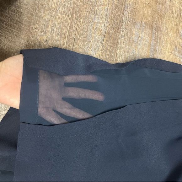 Armani Exchange Blazer Women's 0 Navy Blue Polyester One Button Mesh Sides NWT - Picture 9 of 10